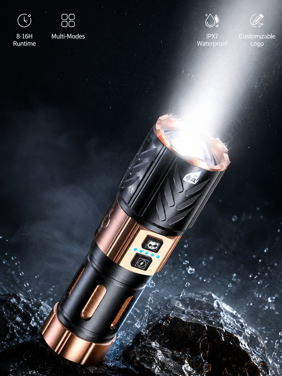 black-panda-527-tactical-flashlight-Appearance