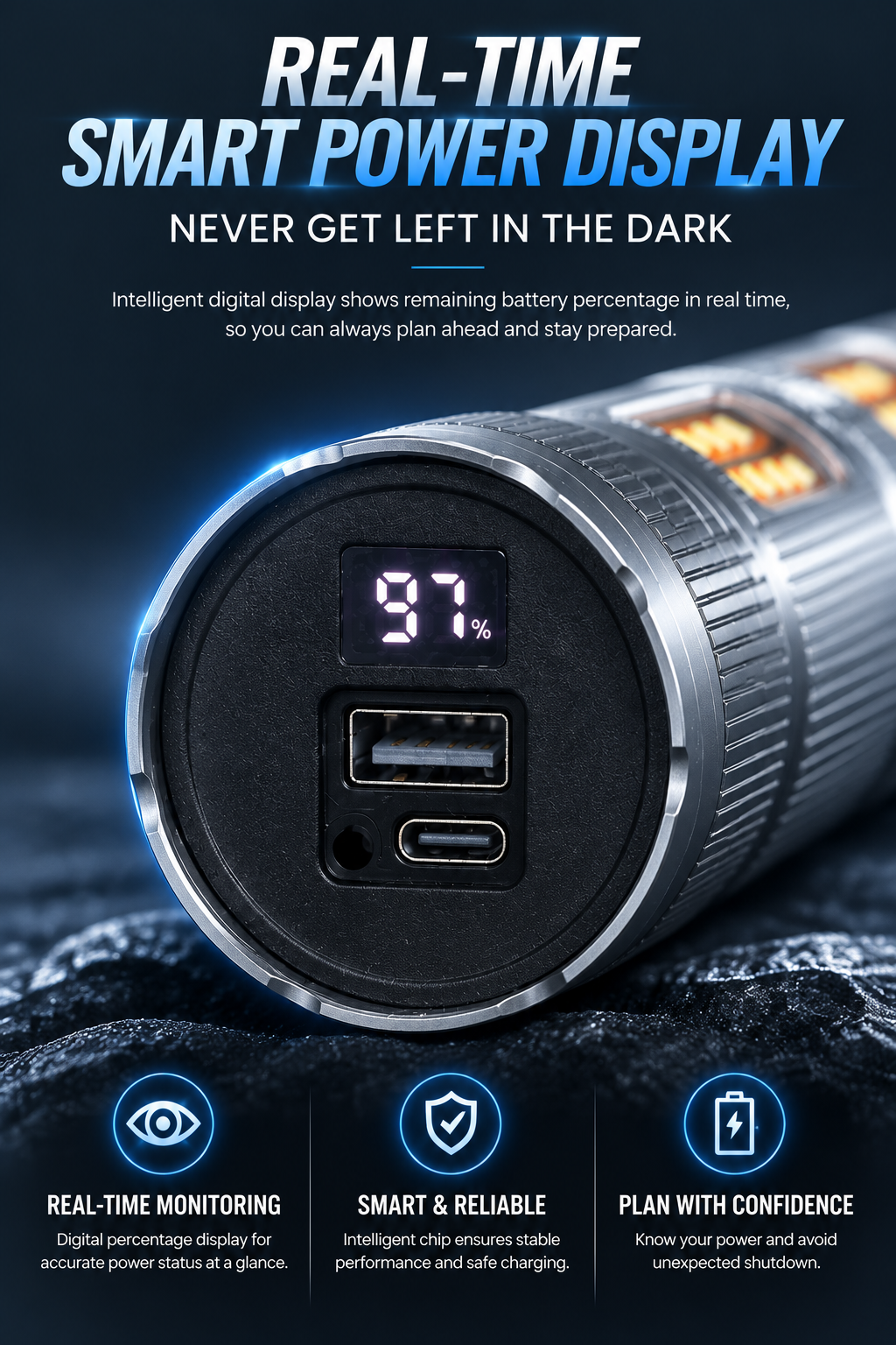 Rechargeable COB Flashlight High Output Dual Side Light for OEM & Wholesale – Black Panda 528 - 图片 6