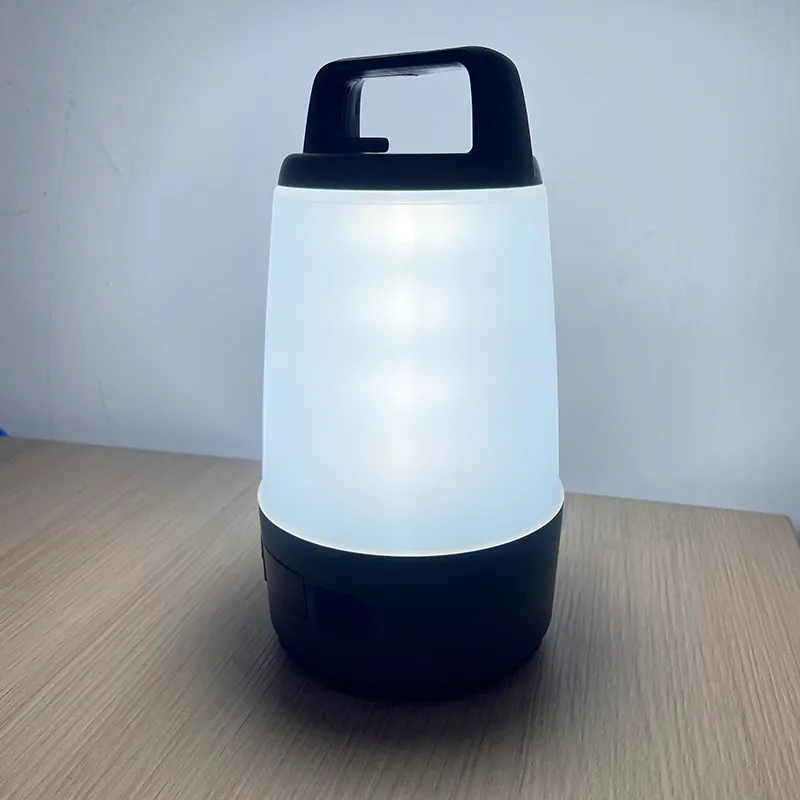 warm white floodlight output on rechargeable LED camping lantern