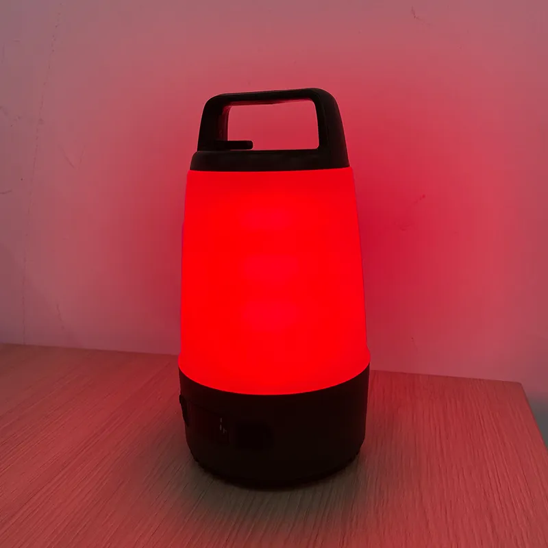 red emergency warning signal mode on rechargeable LED camping lantern