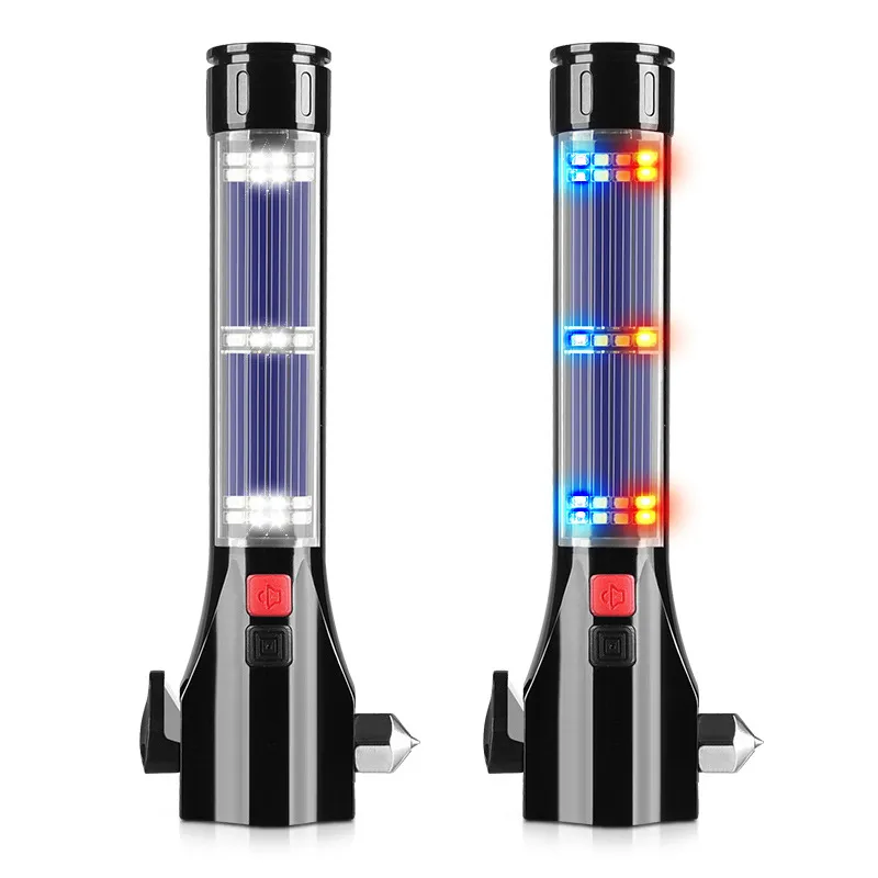 side light modes on solar rechargeable emergency flashlight Black Panda T01