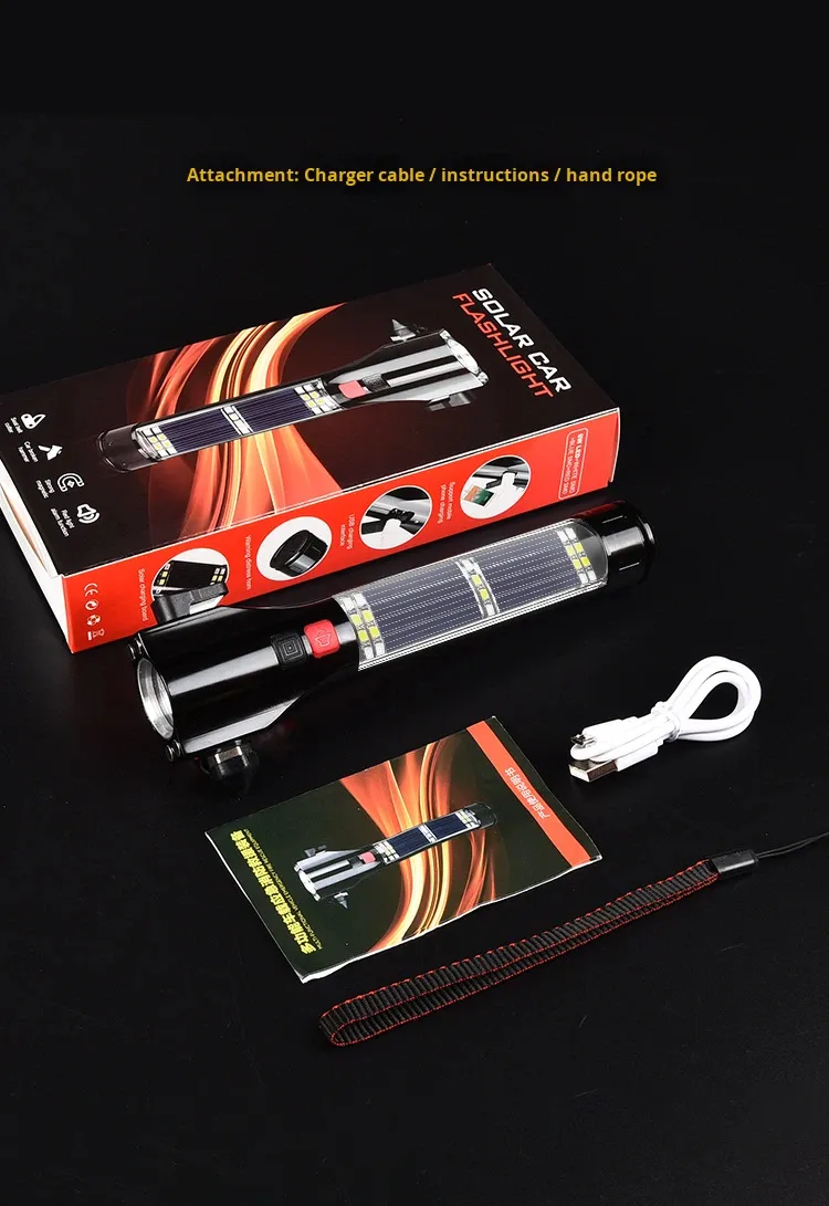 packaging box for solar rechargeable emergency flashlight Black Panda T01