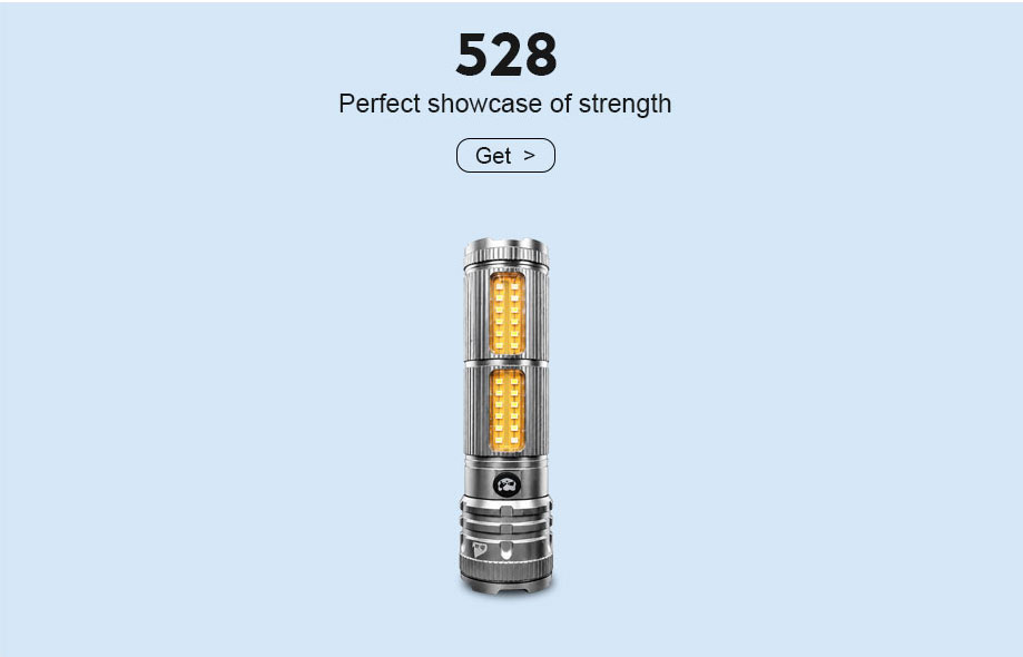 Model black panda 528 portable high-power LED flashlight with durable metal body